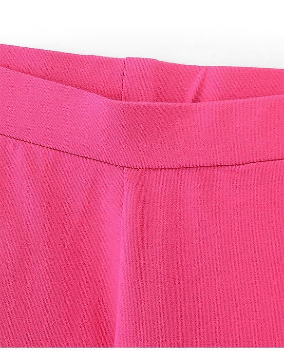Pine Kids Cotton Lycra Knit Full Length Solid Color Legging - Raspberry Sorbet
