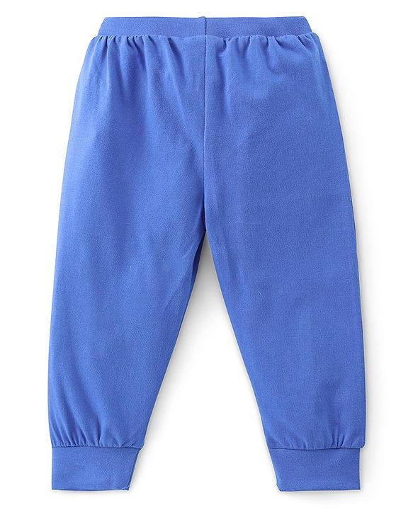 Babyhug Cotton Full Length Lounge Pants Football Print Pack of 2 - Blue & Yellow