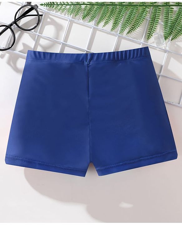 Pine Kids Swimming Trunks with Text Print-  Navy Blue