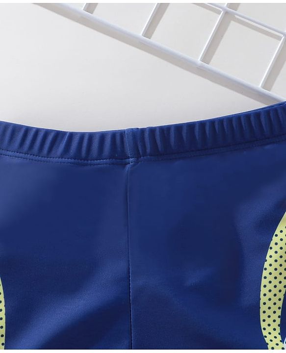 Pine Kids Swimming Trunks with Text Print-  Navy Blue