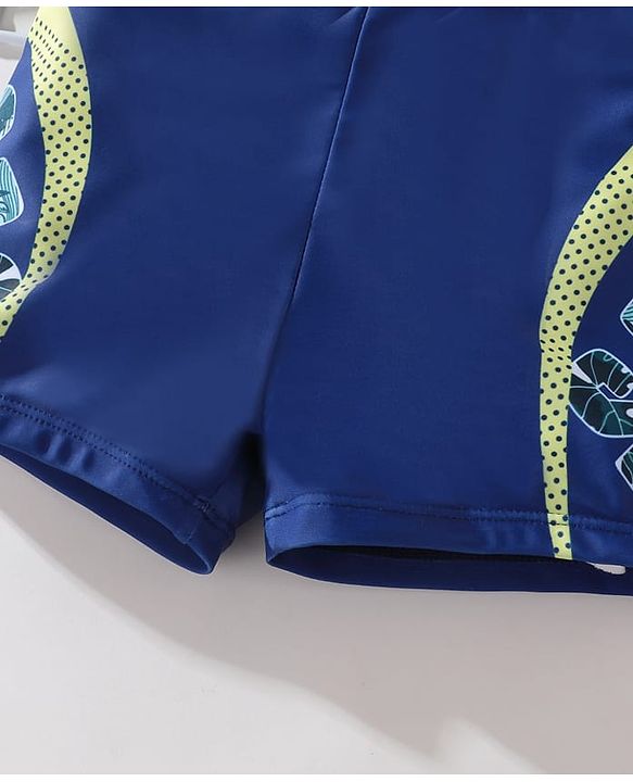 Pine Kids Swimming Trunks with Text Print-  Navy Blue