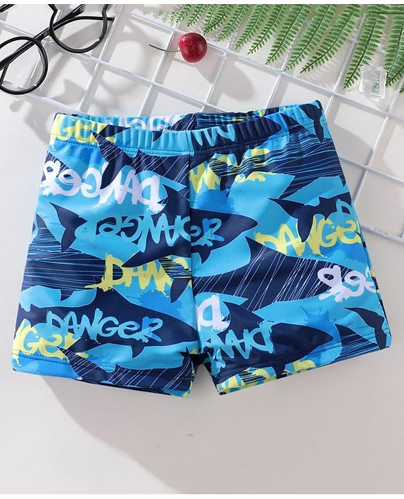 Pine Kids Printed Swimming Trunk- Blue