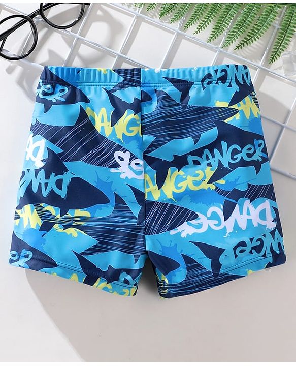 Pine Kids Printed Swimming Trunk- Blue