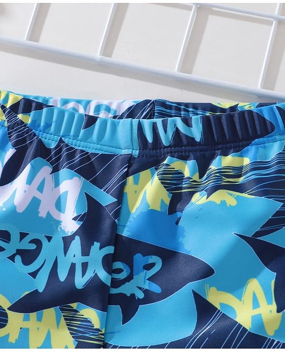 Pine Kids Printed Swimming Trunk- Blue