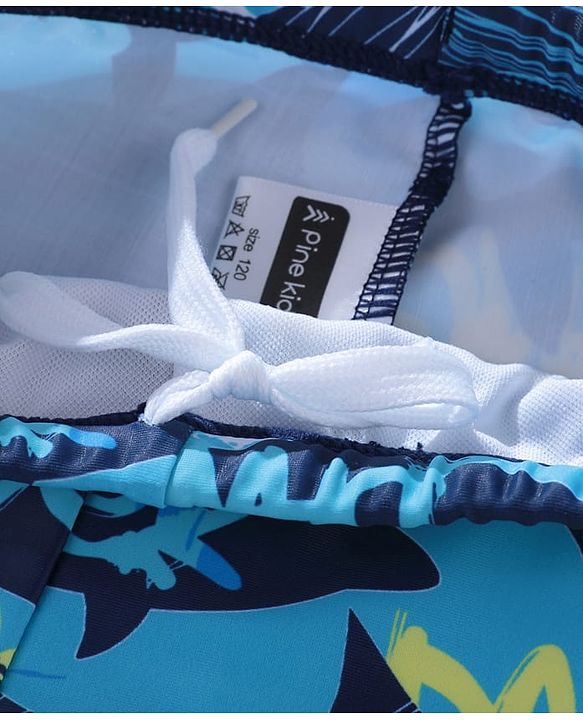Pine Kids Printed Swimming Trunk- Blue