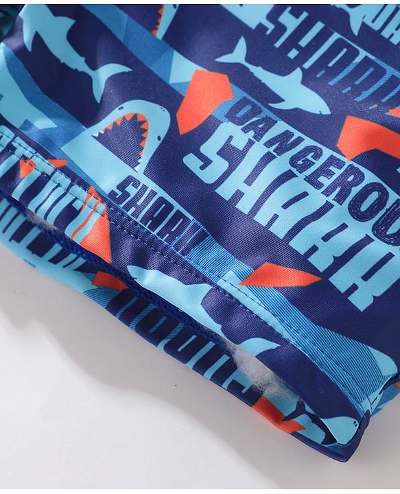 Pine Kids Swimming Trunk Shark Print- Blue