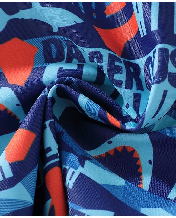Pine Kids Swimming Trunk Shark Print- Blue