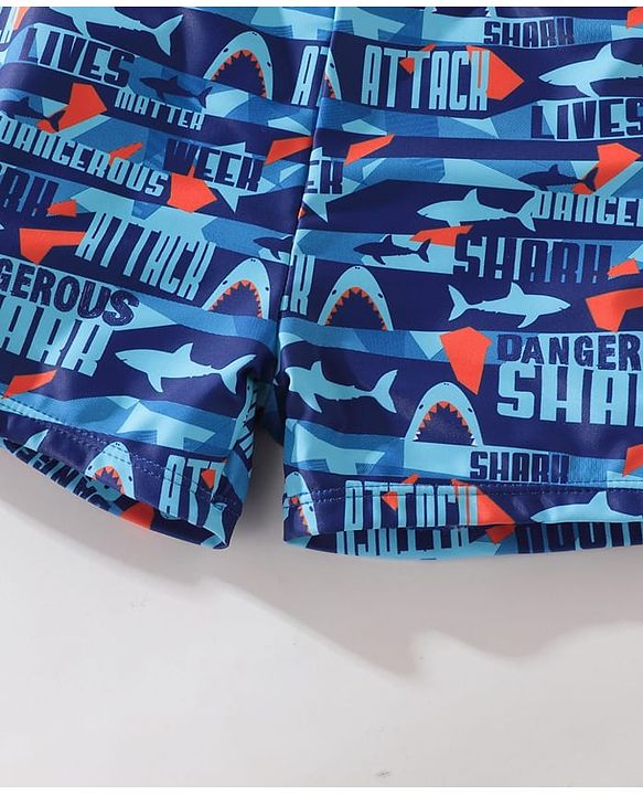 Pine Kids Swimming Trunk Shark Print- Blue