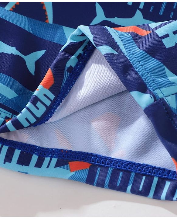 Pine Kids Swimming Trunk Shark Print- Blue