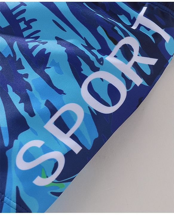 Pine Active Text Print Swimming Trunk - Multicolor