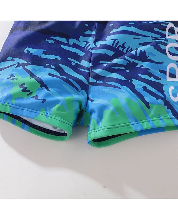 Pine Active Text Print Swimming Trunk - Multicolor