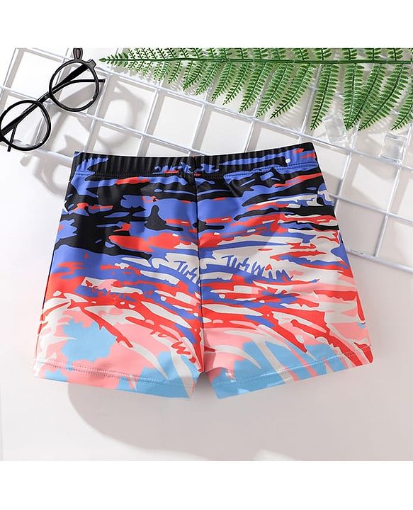Pine Active Text Print Swimming Trunk - Multicolor