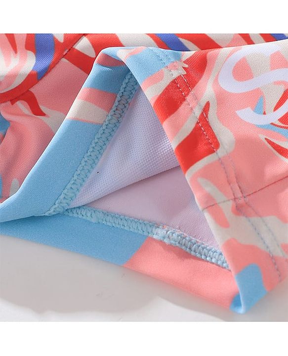 Pine Active Text Print Swimming Trunk - Multicolor