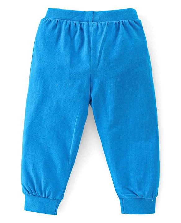 Babyhug Cotton Jersey Knit Full Length Lounge Pants Striped & Dino Print Pack of 3 - Multicolor