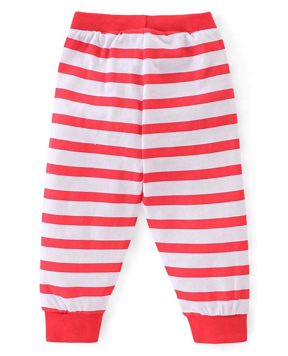 Babyhug Cotton Jersey Knit Full Length Lounge Pants Striped & Dino Print Pack of 3 - Multicolor