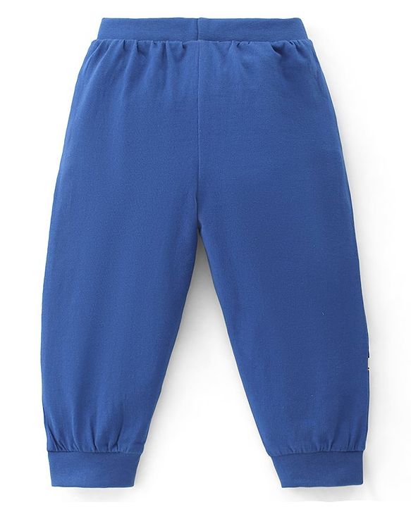 Babyhug Cotton Jersey Knit Full Length Lounge Pant Truck & Text Print Pack of 3 - Blue White & Yellow
