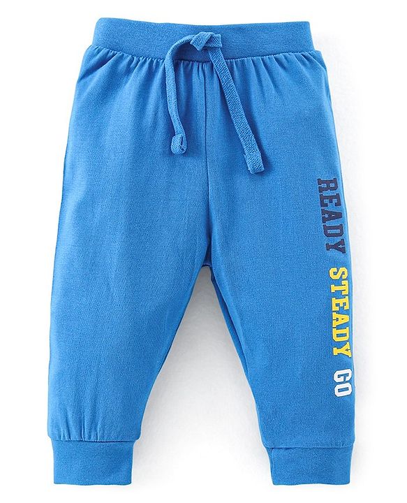 Babyhug Cotton Full Length Lounge Pants Car Print Pack of 3 - Blue