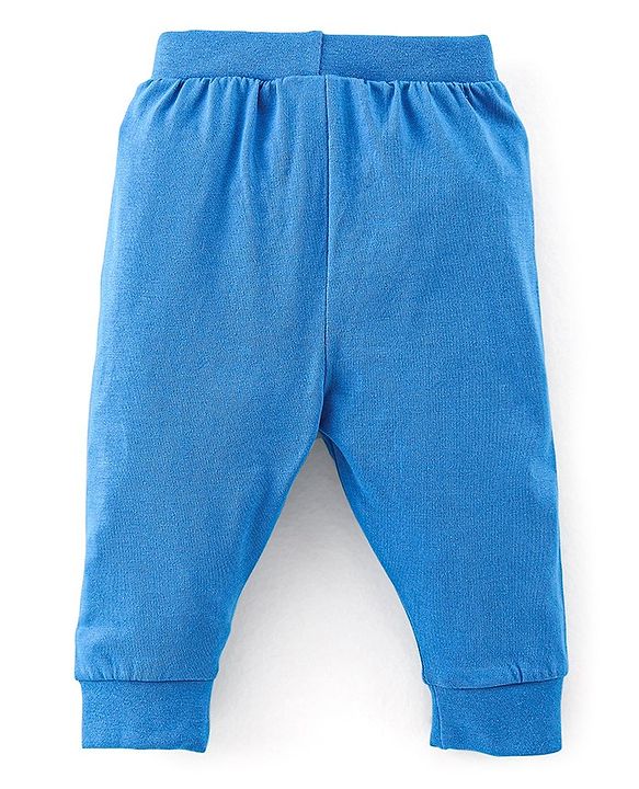 Babyhug Cotton Full Length Lounge Pants Car Print Pack of 3 - Blue