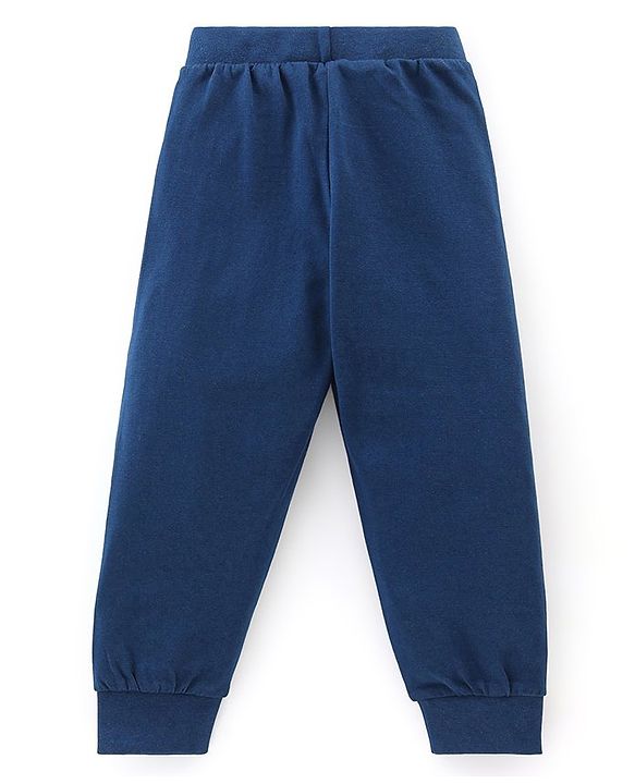 Babyhug Cotton Knit Full Length Text Print Lounge Pants Pack of 3 - Yellow Green & Blue