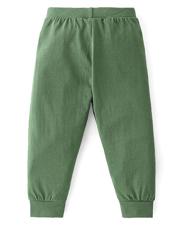 Babyhug Cotton Full Length Lounge Pants Fox Print Pack of 3 - Blue Green & Red