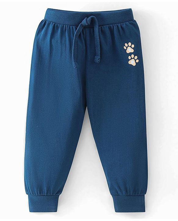 Babyhug Cotton Full Length Lounge Pants Fox Print Pack of 3 - Blue Green & Red