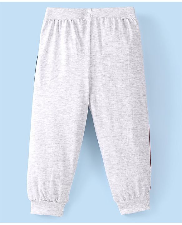 Babyhug Cotton Jersey Knit Full Length Lounge Pant Car Printed - Grey