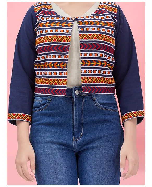 Women Cotton Jacket Traditional Ethnic Wear Embroidery Kutchi Koti Indian  Jackets for Girls (Black, X-Large) : Amazon.in: Fashion