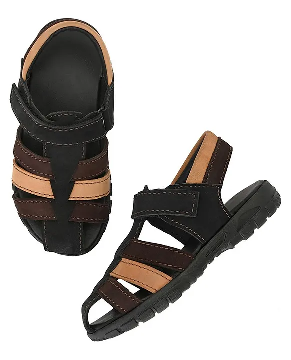 Hitz Men's Tan Leather Comfort Sandals with Velcro Closure – Hitz Shoes  Online