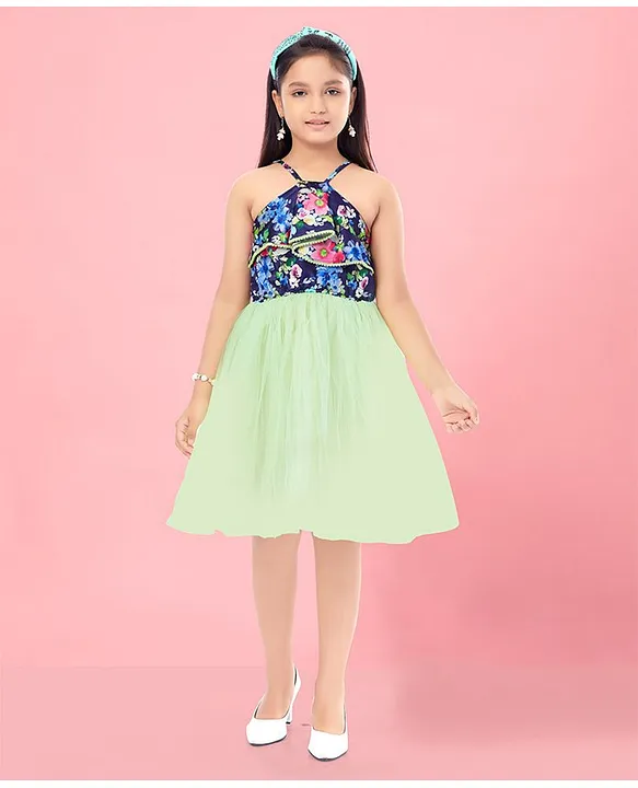 Aarika girls party wear peach colour thread embroidery net gown - Aarika -  4275630