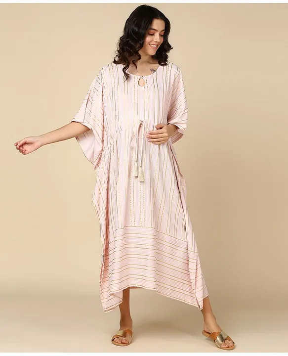 Zelena Half Sleeves Ikat Style Designed Maternity Dress With Zip Less  Feeding Access Red Online in India, Buy at Best Price from Firstcry.com -  14728777