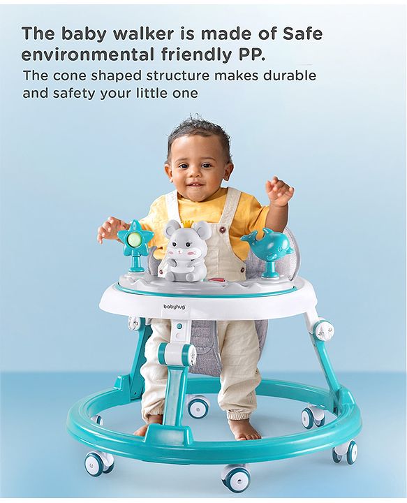 Babyhug Permium Multifunctional 360 Baby Walker with 2 Level Height Adjustment & Musical Play Tray Cum Feeding Tray
