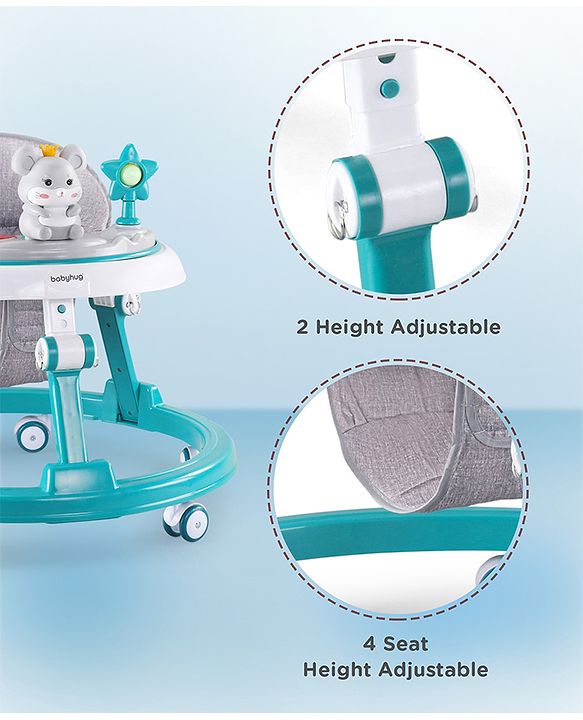 Babyhug Permium Multifunctional 360 Baby Walker with 2 Level Height Adjustment & Musical Play Tray Cum Feeding Tray