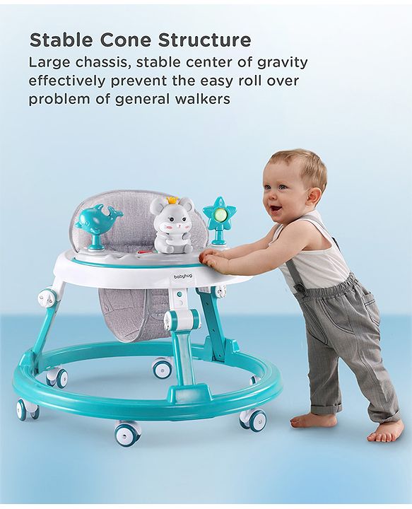 Babyhug Permium Multifunctional 360 Baby Walker with 2 Level Height Adjustment & Musical Play Tray Cum Feeding Tray