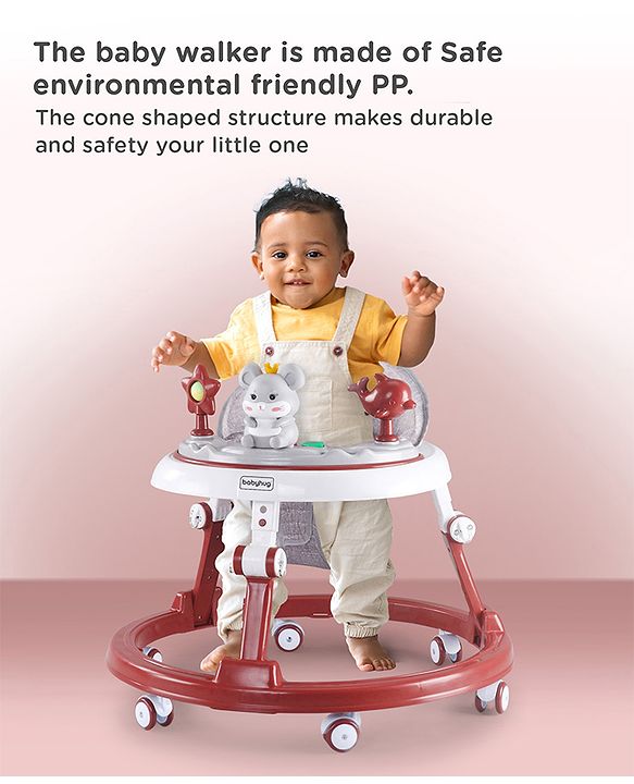 Babyhug Permium Multifunctional 360 Baby Walker with 2 Level Height Adjustment & Musical Play Tray Cum Feeding Tray