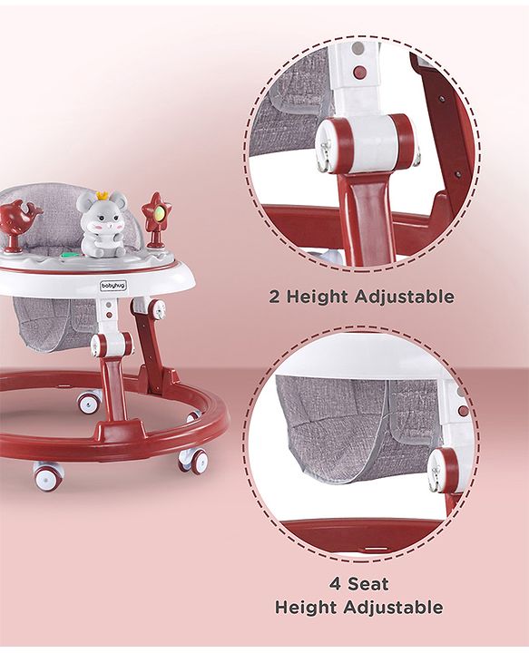 Babyhug Permium Multifunctional 360 Baby Walker with 2 Level Height Adjustment & Musical Play Tray Cum Feeding Tray