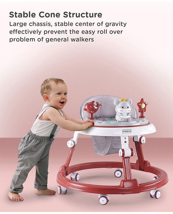 Babyhug Permium Multifunctional 360 Baby Walker with 2 Level Height Adjustment & Musical Play Tray Cum Feeding Tray