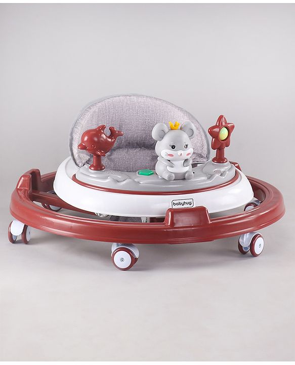 Babyhug Permium Multifunctional 360 Baby Walker with 2 Level Height Adjustment & Musical Play Tray Cum Feeding Tray