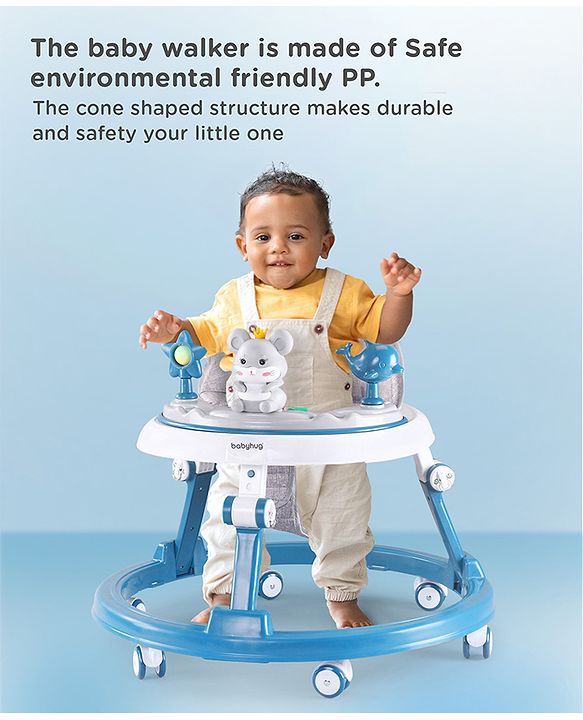 Babyhug Permium Multifunctional 360 Baby Walker with 2 Level Height Adjustment & Musical Play Tray Cum Feeding Tray