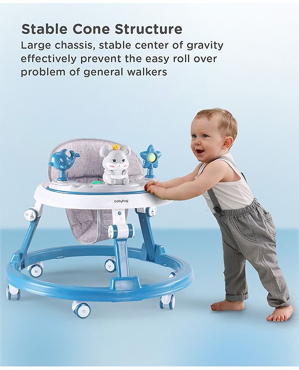 Babyhug Permium Multifunctional 360 Baby Walker with 2 Level Height Adjustment & Musical Play Tray Cum Feeding Tray