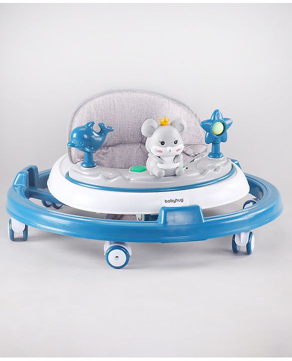 Babyhug Permium Multifunctional 360 Baby Walker with 2 Level Height Adjustment & Musical Play Tray Cum Feeding Tray