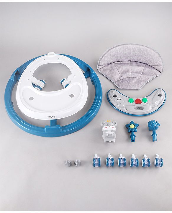 Babyhug Permium Multifunctional 360 Baby Walker with 2 Level Height Adjustment & Musical Play Tray Cum Feeding Tray
