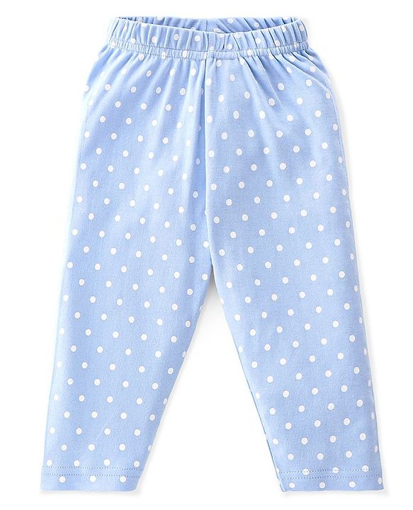 Babyhug Interlock Knit Full Sleeves Night Suit Text Printed - Blue & Pink