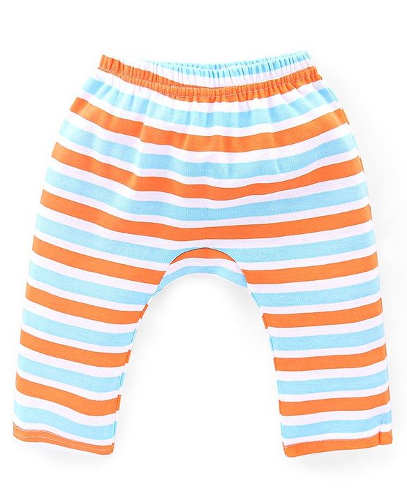 Babyhug Cotton Knit Full Length Bear Print Diaper Pants Pack of 3 - Multicolour