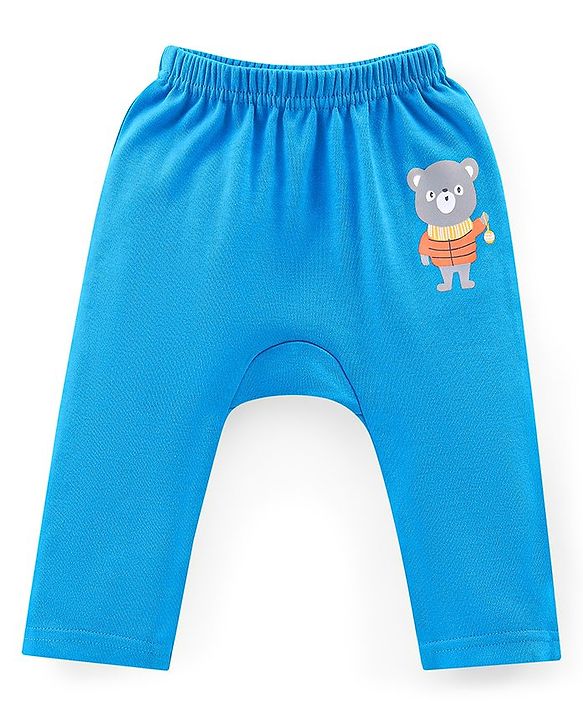 Babyhug Cotton Knit Full Length Penguin Print Diaper Pants Pack of 3 - Multicolour
