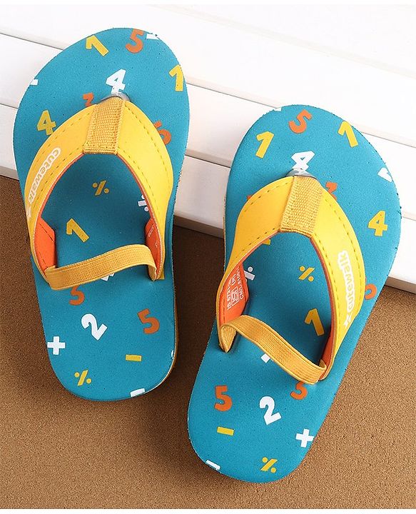 Cute Walk by Babyhug Slip On Flip Flops with Numeric Print- Blue