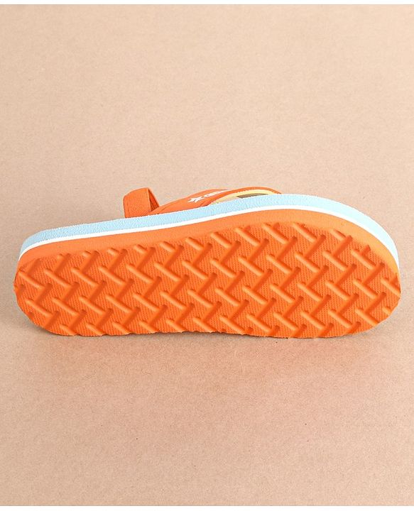 Cute Walk by Babyhug Slip On Flip Flops with Giraffe Print- Orange