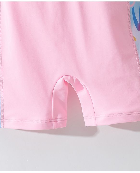 Pine Kids Raglan Half Sleeves Legged Swimsuit - Pink