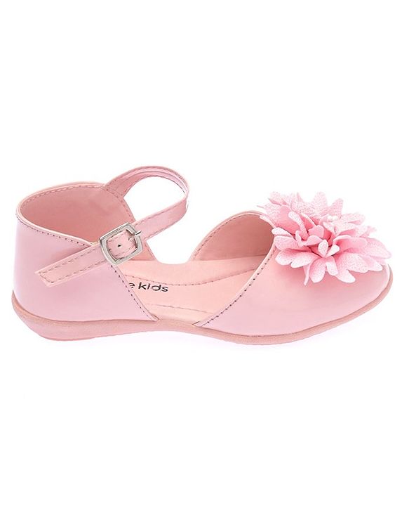 Pine Kids Belly Shoes Floral Applique - Golden