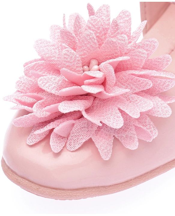 Pine Kids Belly Shoes Floral Applique - Golden