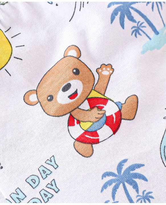 Babyhug 100% Cotton Knit Trunks Teddy Print Pack of 3 - Multicolour